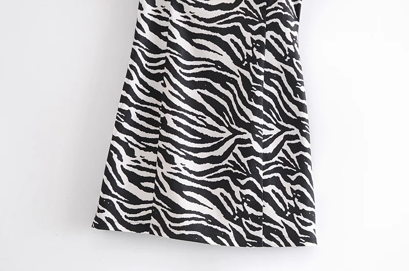 

Women Sexy Fashion Zebra Print Mini Dress Casual Vintage Backless Zipper Thin Straps Female Dresses Vestidos Mujer