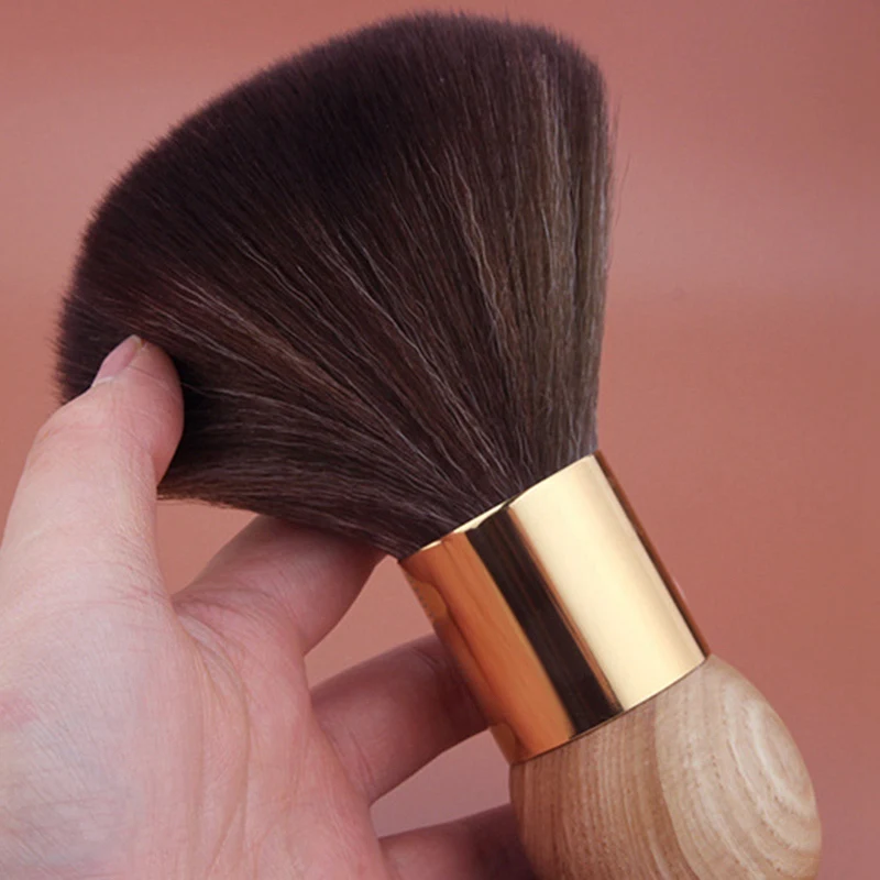 

Barber Salon Soft Neck Face Duster Brush Shaving Hair Cutting Cleaning Makeup Brush with Wooden Handle