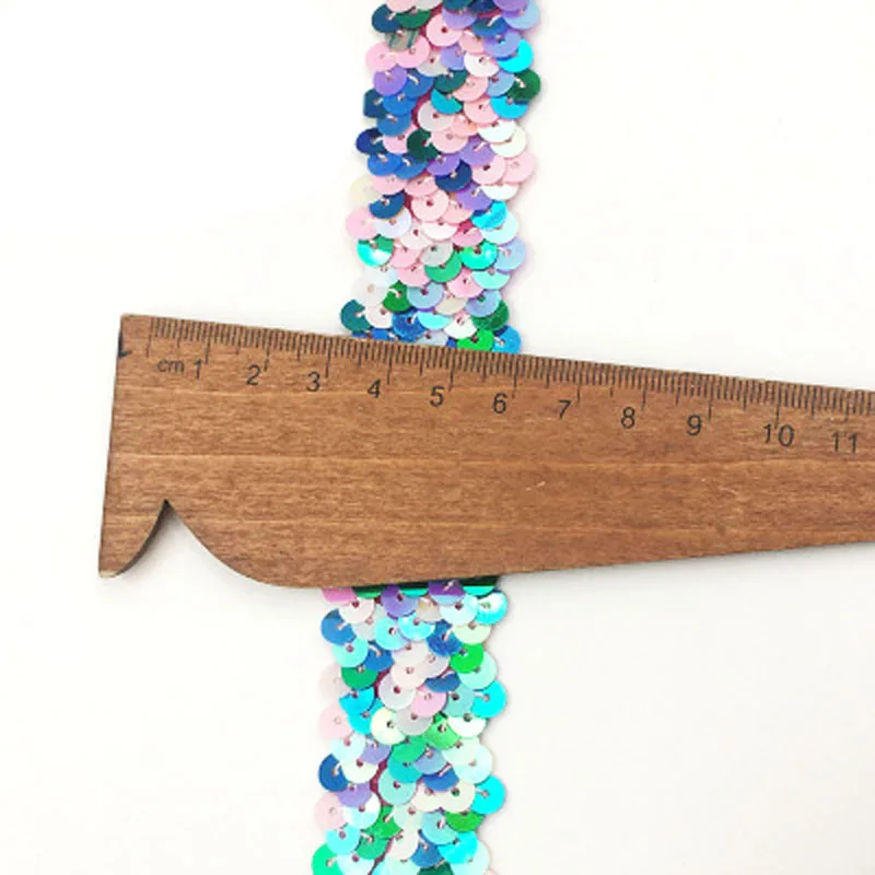 1 м/лот ширина 3 см эластичная блестящая отделка бисером кружевная Блестящая