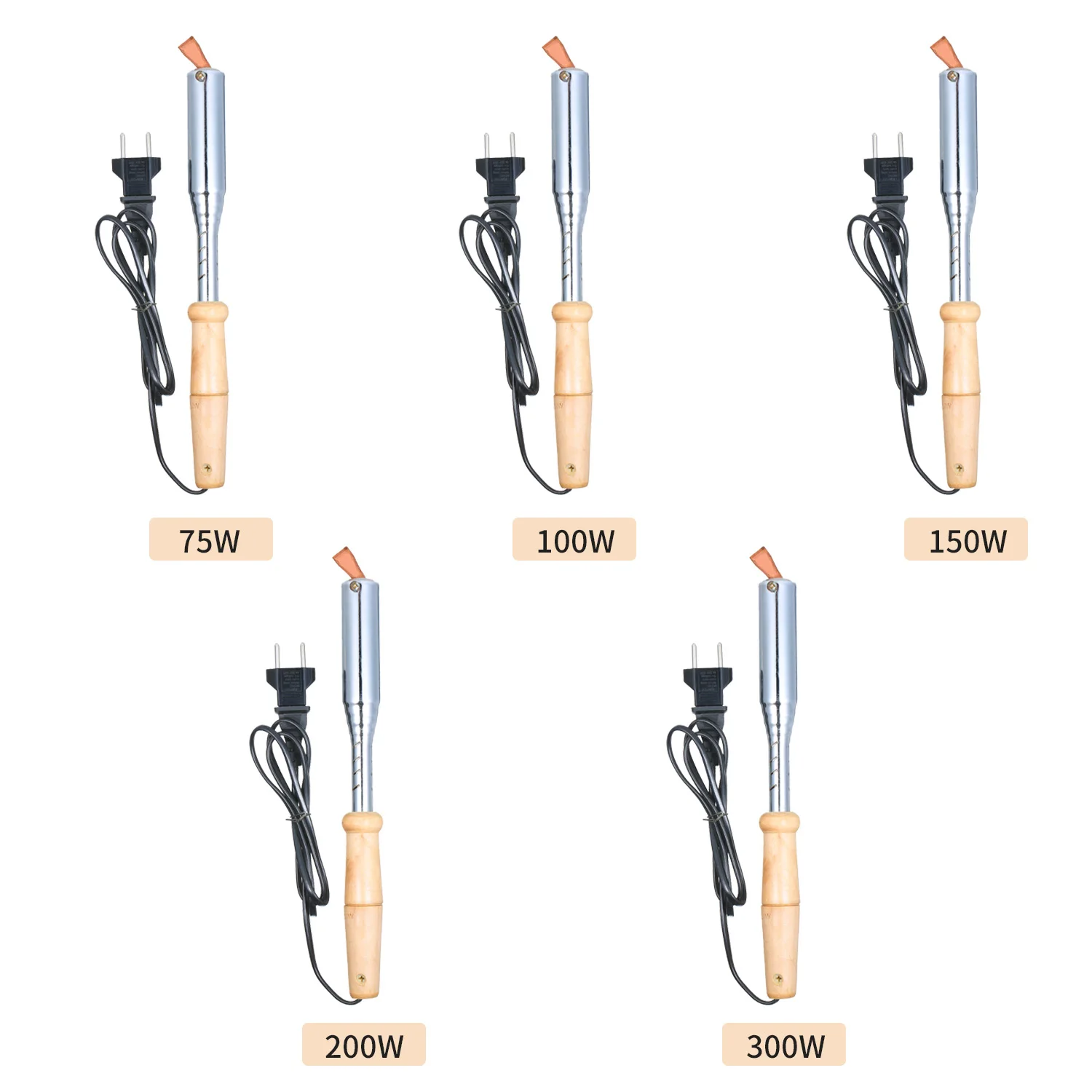 75 Вт 300 Электрический паяльник с внешним нагревом деревянный изогнутой плоской