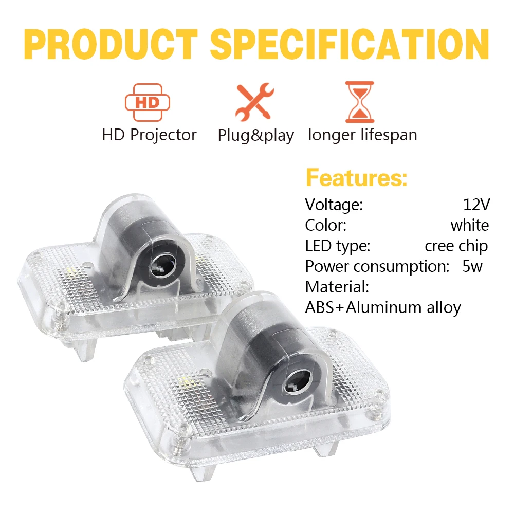 2x светодиодный лазерный проектор логотипа для двери автомобиля Ghost Shadow