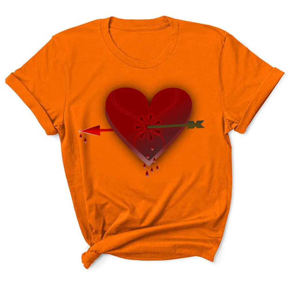 

broken heart Women 2021 Short Sleeve Printing Spring Fashion Lady Clothes Print Tshirt Female Tee Top Ladies TX8722