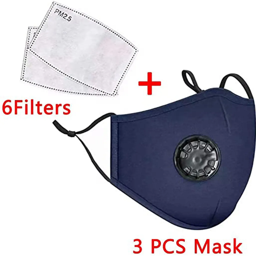 Маска PM2.5 многоразовая моющаяся с фильтром из активированного угля 3 шт.|Мужские