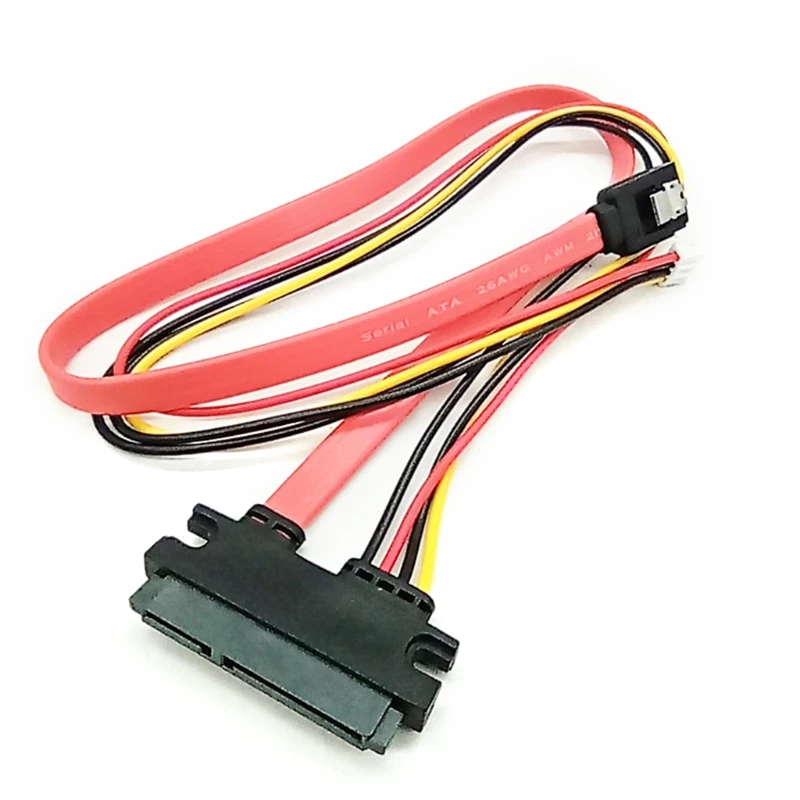 Резьбовой кабель 42 см 7 + 15 22Pin штекер-гнездо серийный SATA 22-контактный питания для