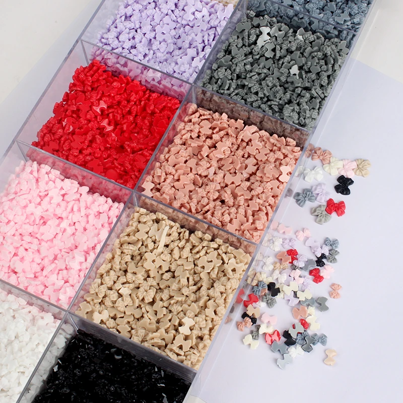 Мини матовый индивидуальный резиновый бант 6x8 мм аксессуары для Стразы дизайна