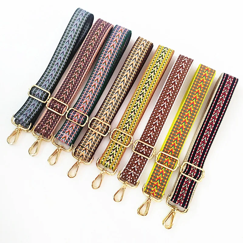 

Colorful Bag Strap Women Vintage Knitting printed Adjustable Wide Strap Messenger Shoulder Bag Part Accessories