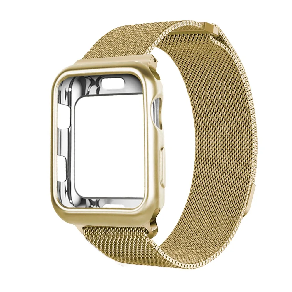 Миланский ремешок+ чехол для 38 мм 42 мм apple iwatch series 3 2 1 ремешок 40 мм 44 мм для apple watch 4 pulseira аксессуары для браслетов