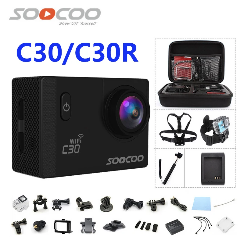 Экшн камера SOOCOO C30/C30R HD 4K Wi Fi 1080P 60 кадров/с 2 0 дюйма|action camera|go action camerago pro camera |
