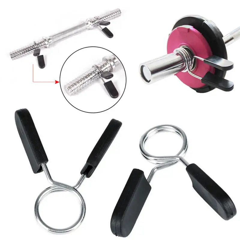 

2pcs 28/30mm Barbell Gym Weight Bar Dumbbell Lock Clamp Spring Collar Clips Dumbbells Large Fitness Equipment