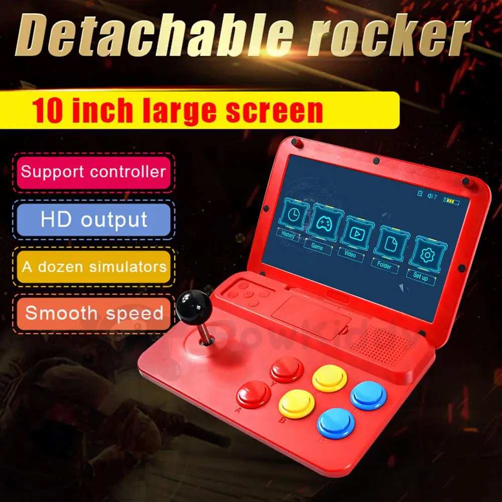 

A13 Retro Game Player 10 Inch HD Screen Quad-Core CPU Simulator Arcade Joystick Portable Video Game Console Support HDMI Output