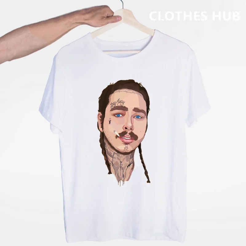 Post Malone Hip Hop T-shirt O-Neck Short Sleeves Summer Casual Fashion Unisex Men And Women Tshirt - Цвет: Золотой