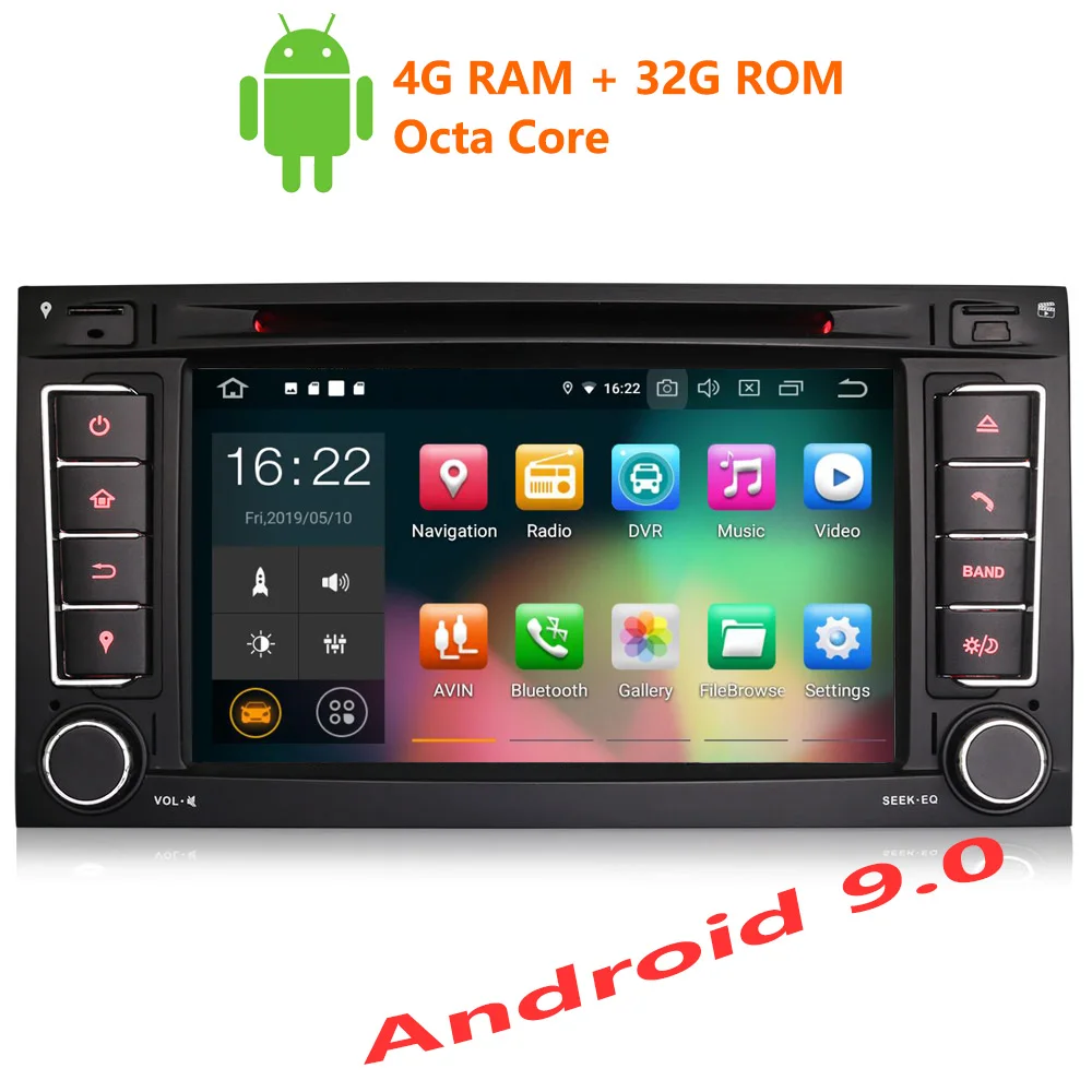 Erisin ES7956T 7 &quotAndroid 9 0 Восьмиядерный 4 Гб RAM автомобильный DVD Радио BT для VW