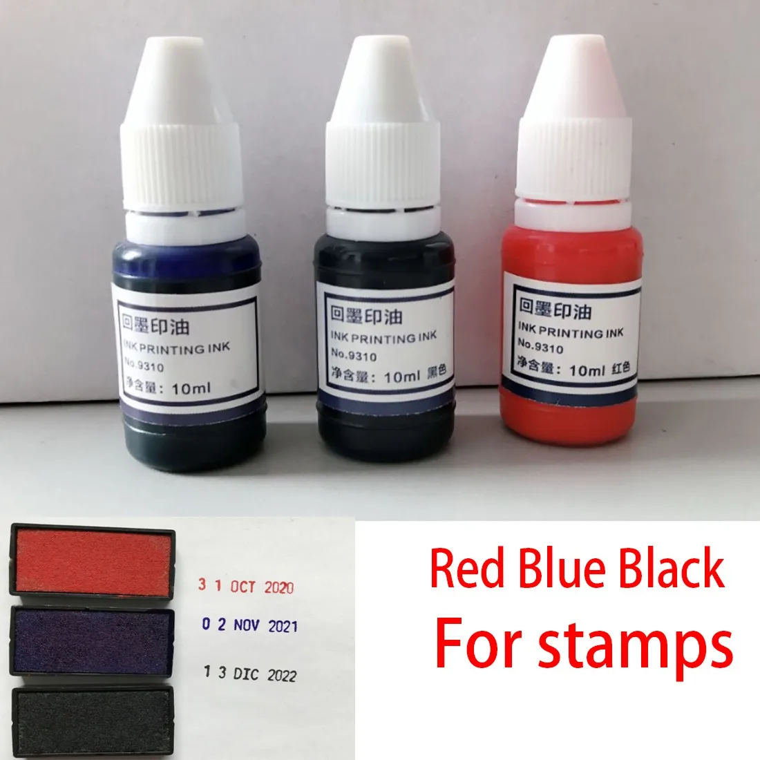 

Ink-recoverable Ink 10ml Seal Replenishment Oil Stamp DIY Privacy Seal Refill Oil Hand Tools Set Replacement Office Three Color