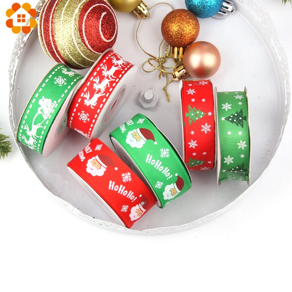 10 ярдов Рождественская яркая атласная лента упаковочная DIY ремесла подарочная