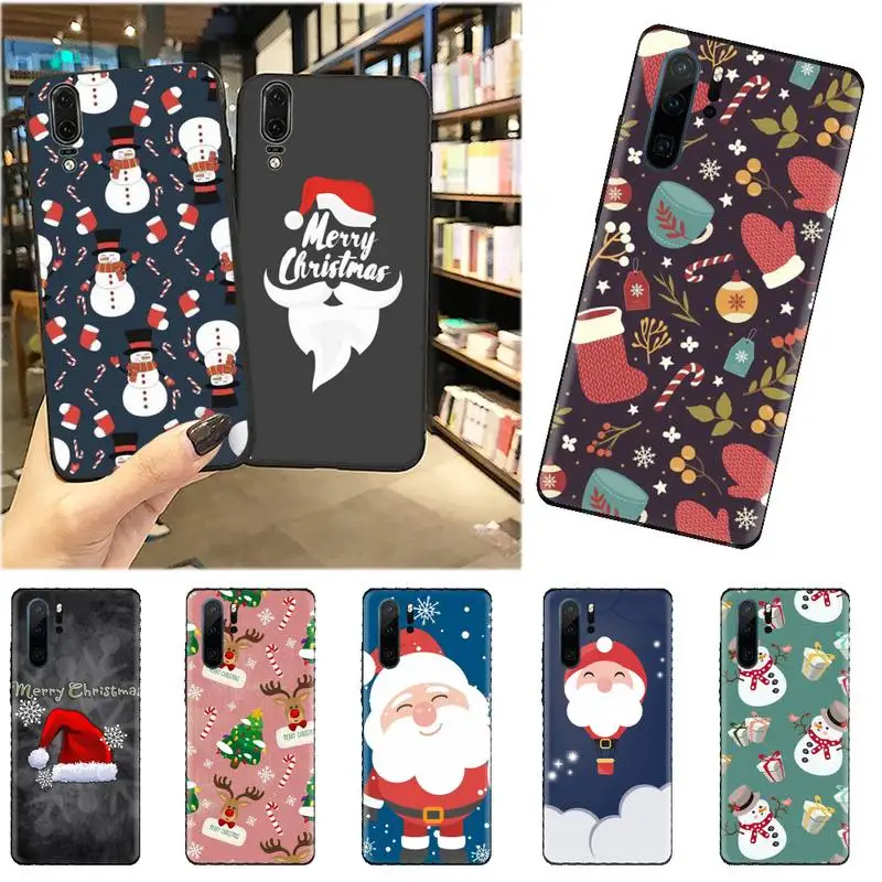 

Christmas Cartoon Deer Phone Case For Huawei honor Mate mate P 10 9X 10i 20 30 40 y7 pro p smart 2019 lite