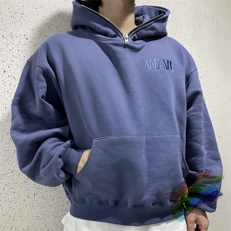 

Пуловер с полумолнией для мужчин и женщин, Свитшот оверсайз с надписью и вышивкой, худи в уличном стиле, 1:1