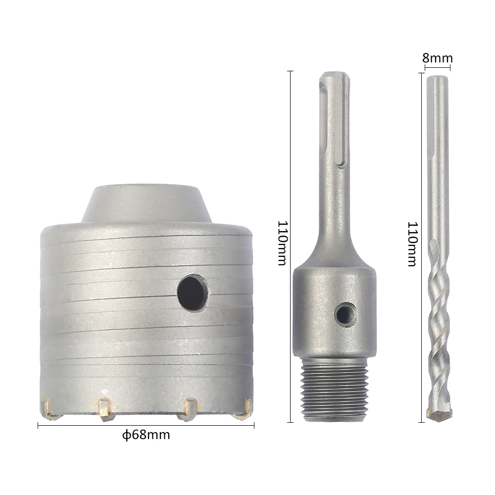 Хвостовик Сверло 68 мм настенное отверстие пилы 110 стержень для Бетон цемент