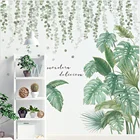 Тропические растения и листья наклейки на стену в скандинавском стиле для гостиной, спальни, экологичные виниловые наклейки на стену наклейки, художественный постер, домашний декор