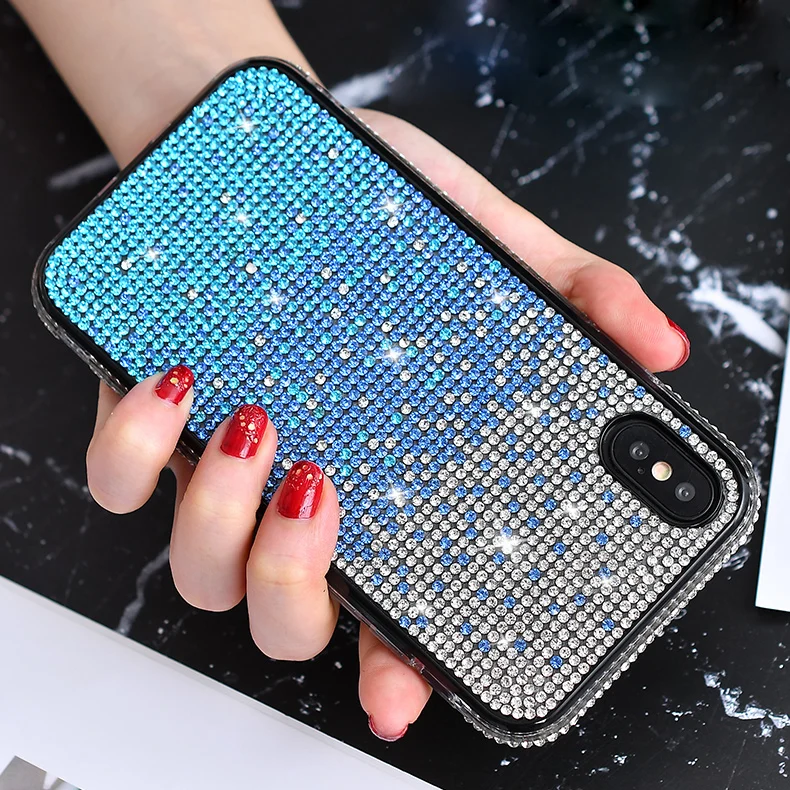 Чехол для iPhone 11 pro max 6s 6 7 8 plus x xs блестящий градиентный чехол роскошный Радужный xr