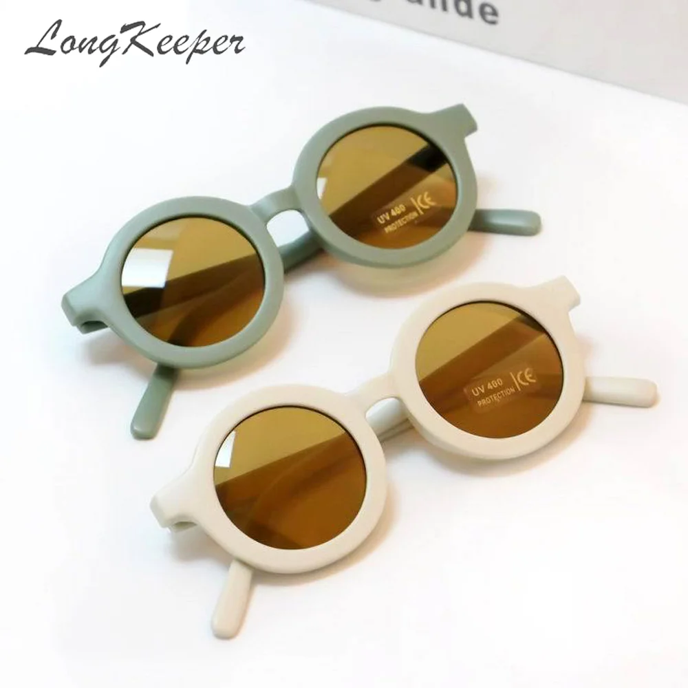 

LongKeeper 2021 Fashion Round Sunglasses for Kids Boys Girls UV Protection Sun Glasses Children Eyewear Oculos De Sol