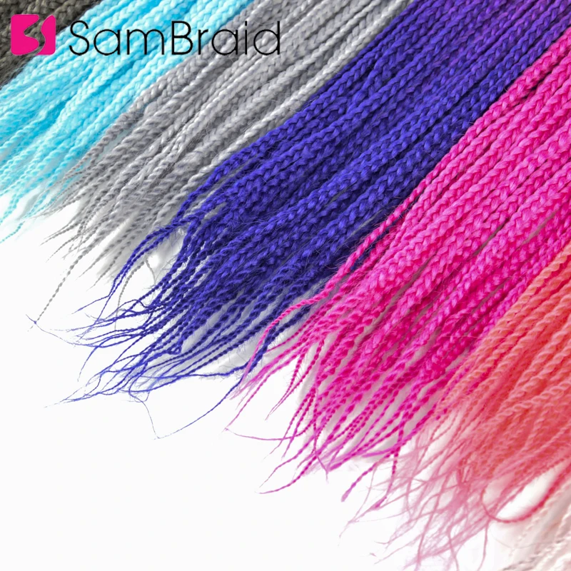 SAMBRAID 24 дюйма коробка косички крючком волосы Омбре цвет Наращивание волос