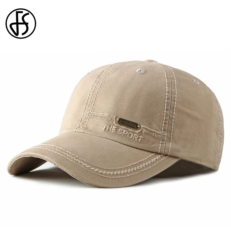 Мужская/Женская Кепка бейсболка FS цвета хаки с открытой спиной в стиле хип хоп