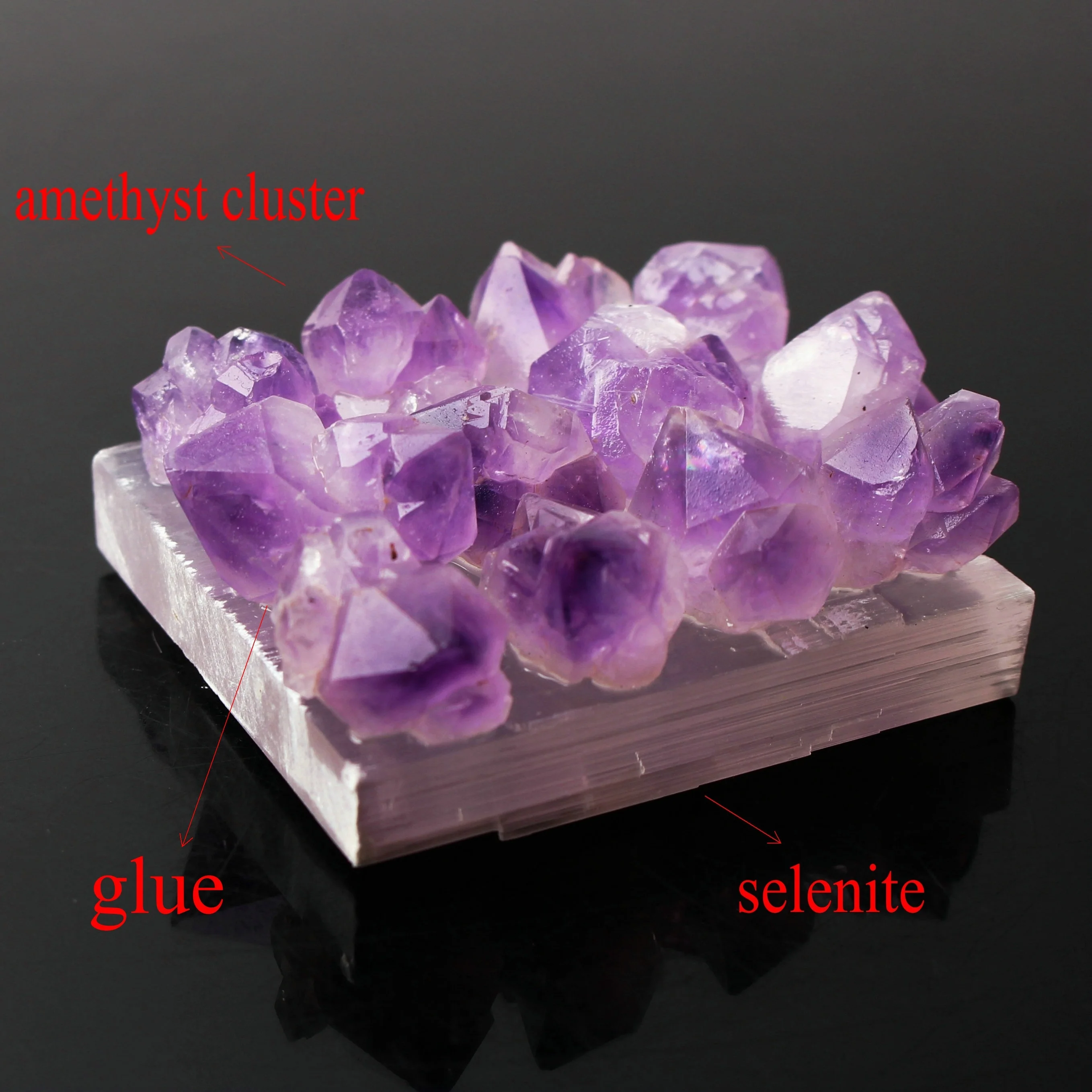 1PC Natural White Selenite Slice Base pedestal Glue Amethyst Cluster Ornament Rough Rockstone Healing Home Decor | Дом и сад
