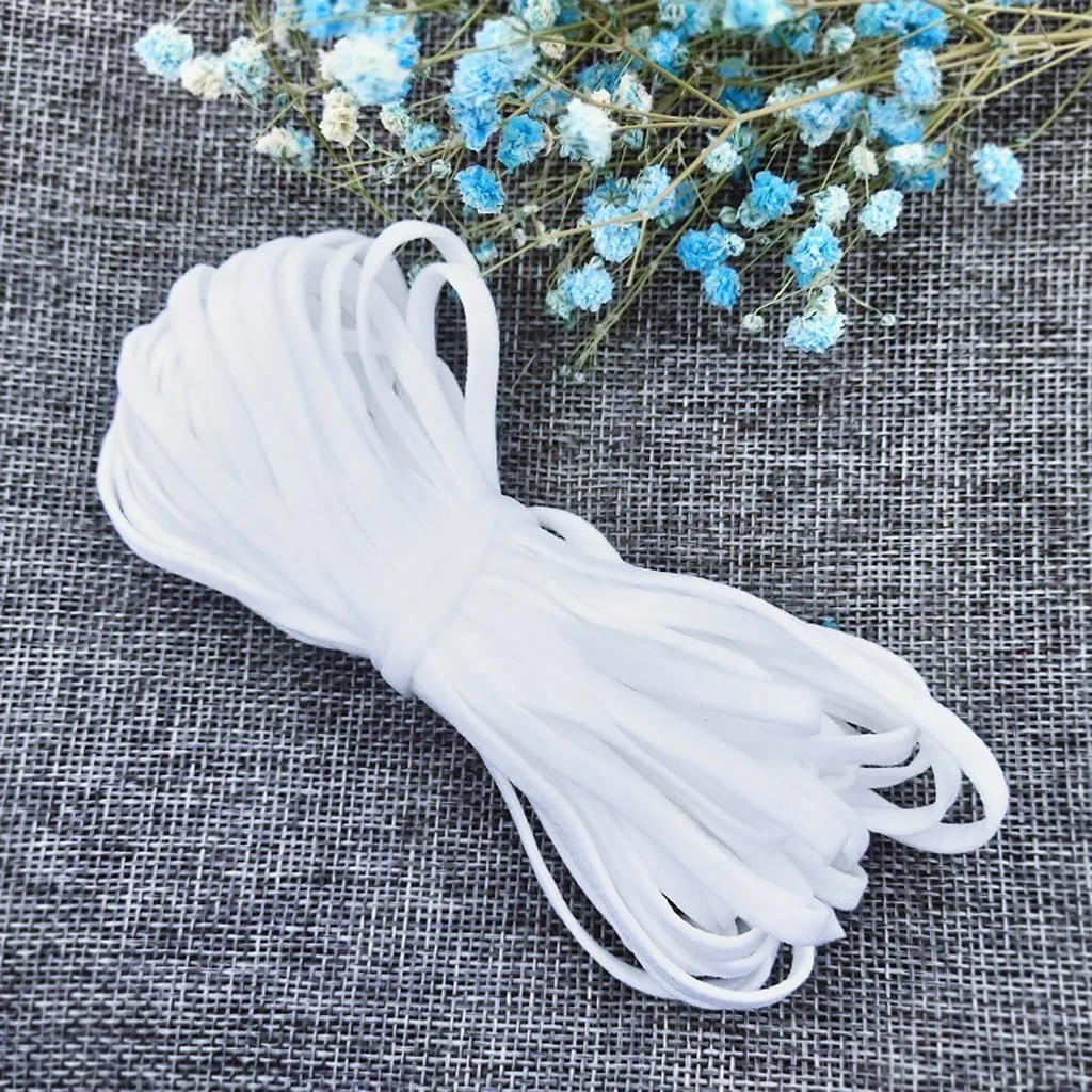 5mm Width Braided Elastic Band White Cord Heavy Stretch High Elasticity Knit for Sewing Crafts DIY |Мужские галстуки и носовые
