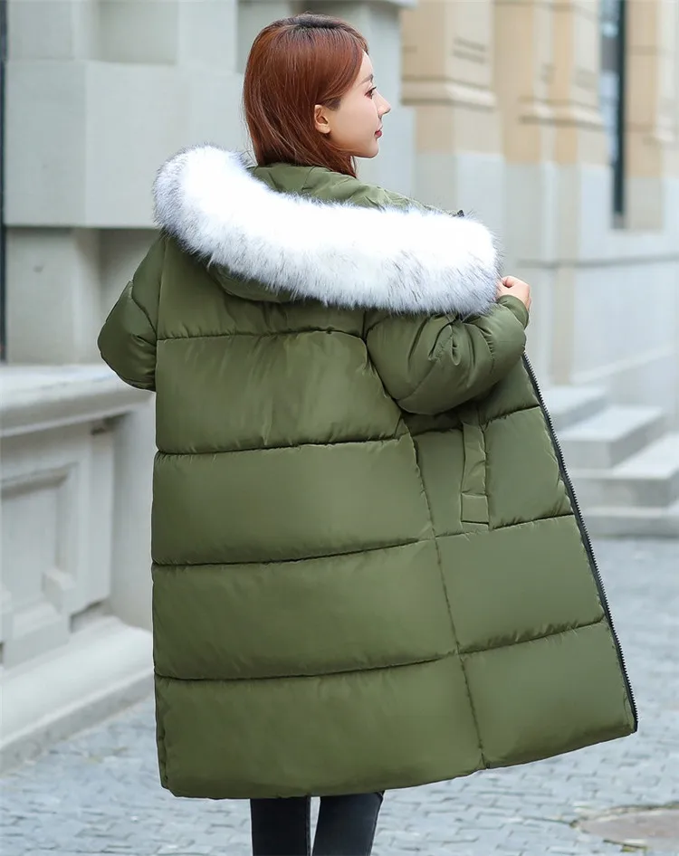 Большие размеры, XL-7XL, женские зимние парки, пуховая хлопковая куртка с меховым воротником, с капюшоном, утепленная длинная куртка с хлопковой подкладкой, большие размеры 2915