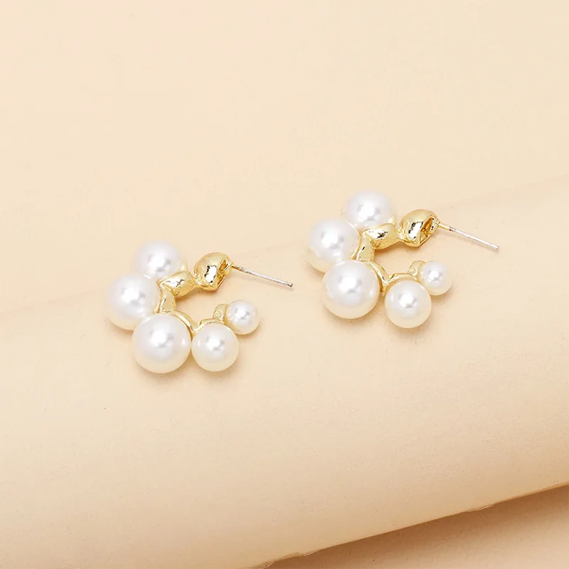 

Женские серьги-кольца с искусственным жемчугом, в стиле ретро