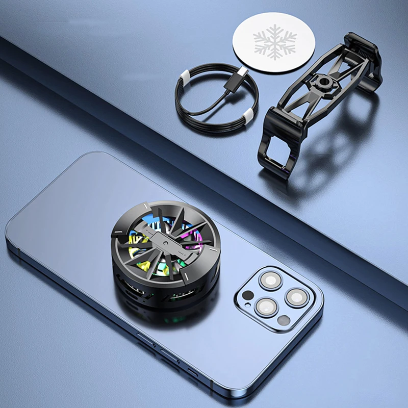 

Mobile Phone Radiator Semiconductor Game Cooling Fan Portable Magnetic Back Clip Cell phone Stand For iOS Android Accessories