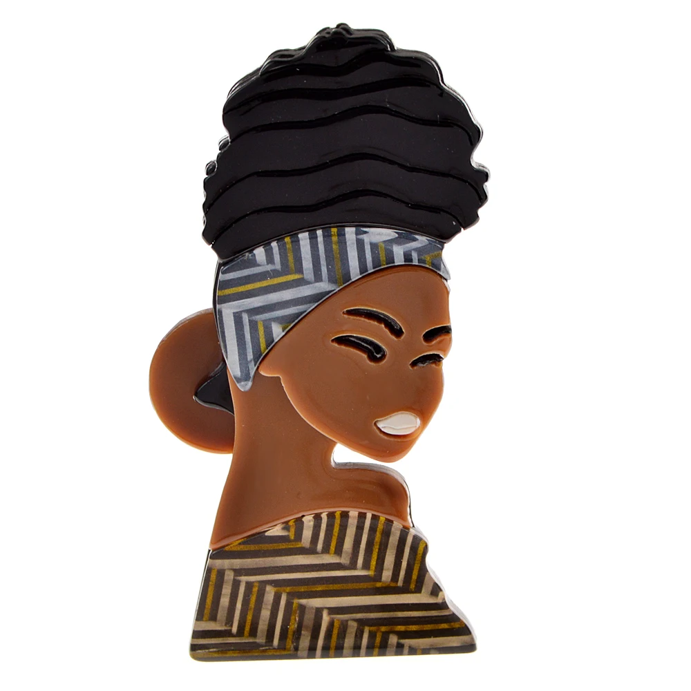 

CINDY XIANG Personality Africa Sexy Lady Figure Brooch Pins For Women Girls Cute Cartoon Acrylic Brooches Lapel Party Jewelry