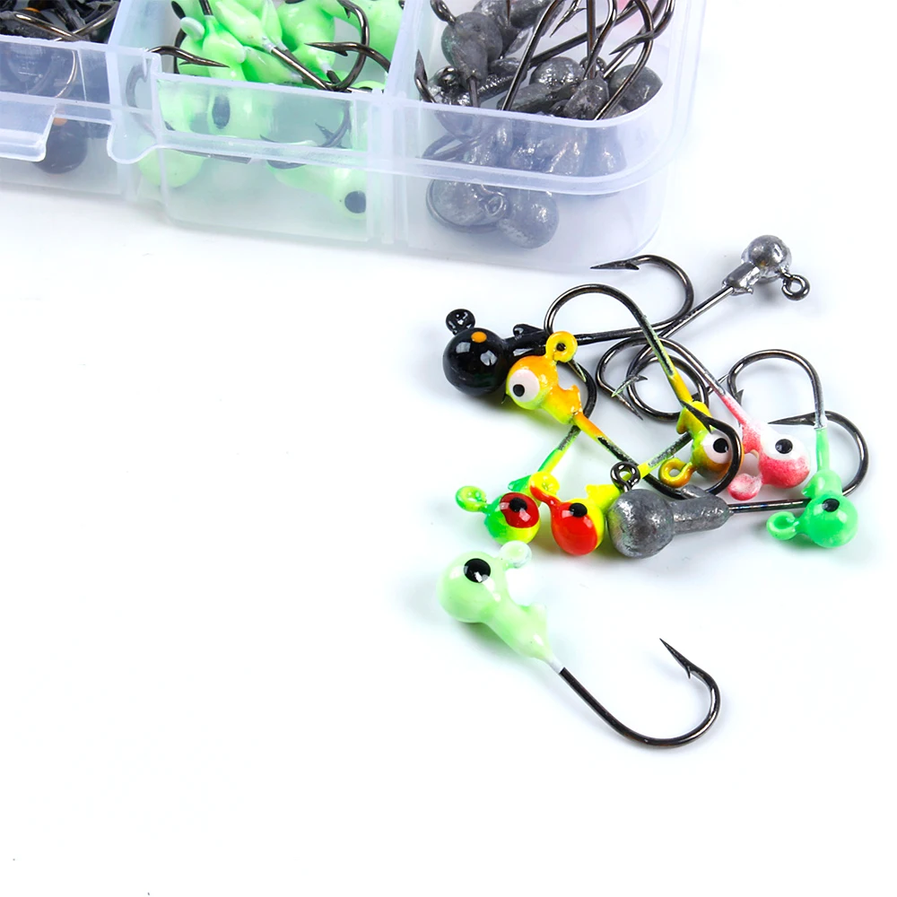 Lixada 100 шт./коркор. разноцветные крючки с морским рыболовным крючком коробка для