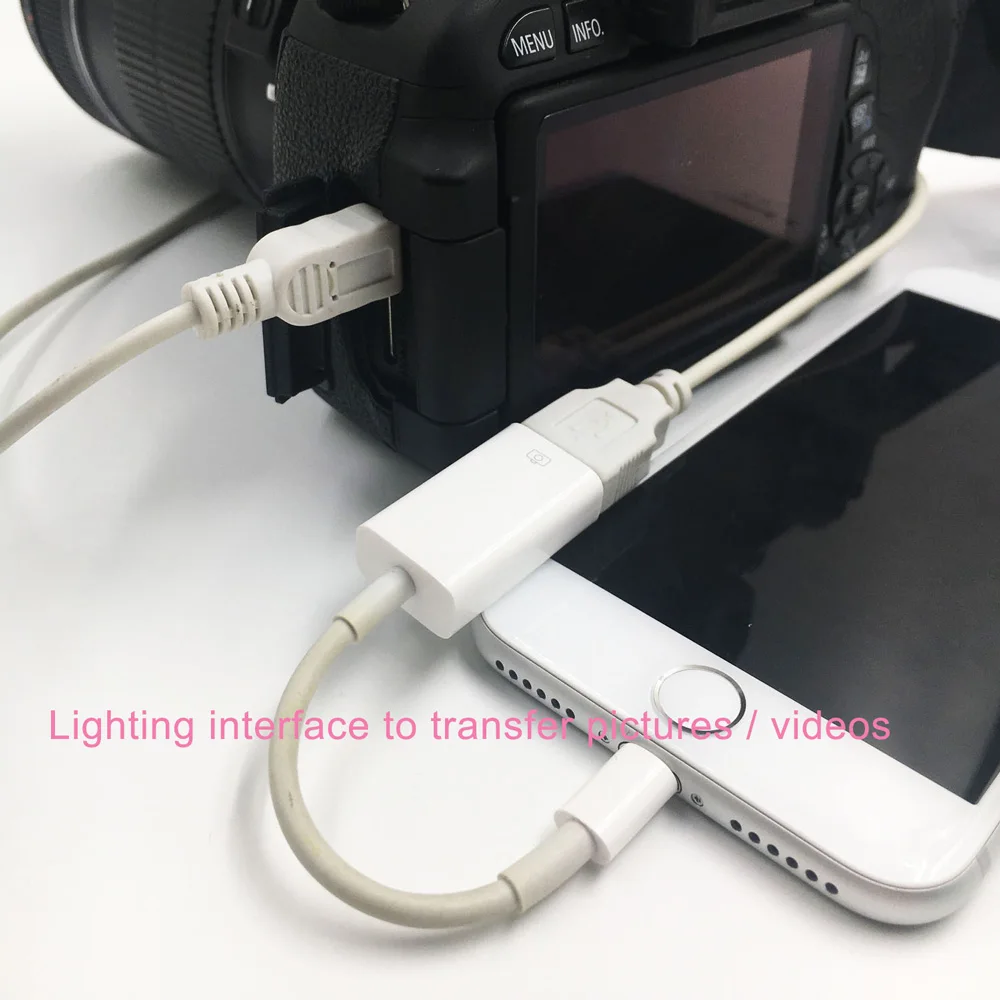 Кабель-адаптер OTG с USB 3 0 на Lightning комплект подключения камеры для iPhone iPad