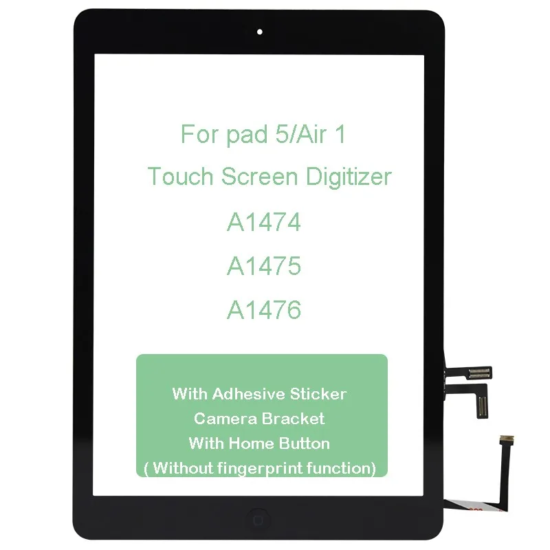 5 шт. для iPad Air 1 A1474 A1475 A1476 сенсорный экран дигитайзер и кнопка Home Переднее стекло