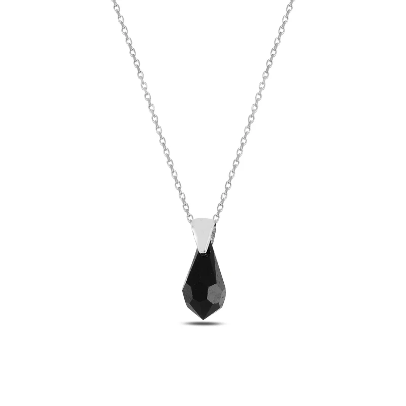 

Silverlina Silver Crystal Black Drop Pendant