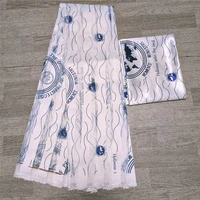 hot sale ghana style satin silk fabric with organza african wax design j61785