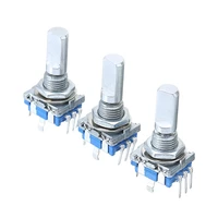 3pcs rotary encoder with push button 6mm shaft diameter 20 position 360 degree electrical encoder push switches 5 pin mayitr