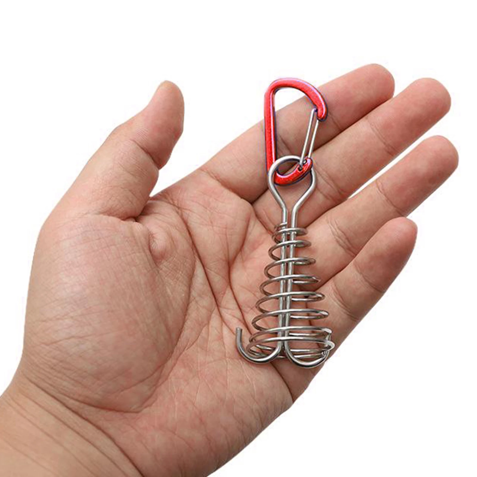 

Octopus Tent Pegs Stakes Hook Deck Anchor Tent Rope Tensioners W/ Carabiner