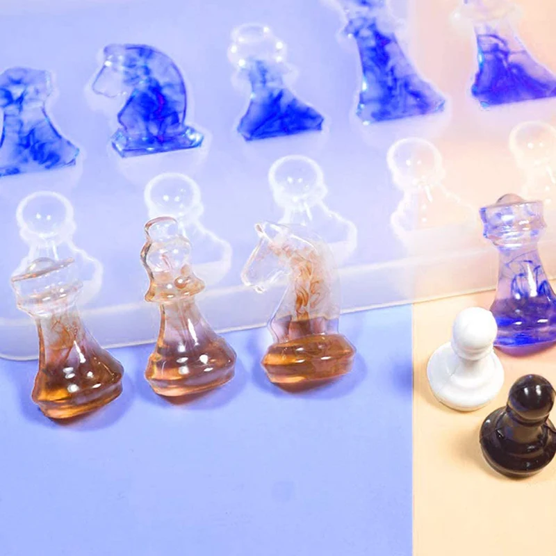 

International Chess Shape Silicone Mold DIY Clay Epoxy Resin Mold Pendant Decoration Molds Candy Chocolate Cake Mould