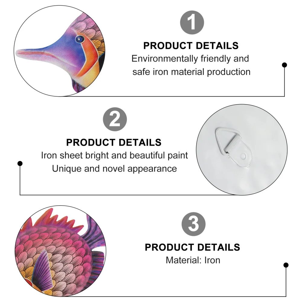 

Home Fish Wall Ornament Iron Metal Wall Hanging Wall Art Decor Adornment