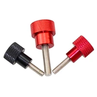 1pcs m6 m8 m10 knurled thumb screws aluminum alloy high head adjustment step screw white red black length 10 125mm