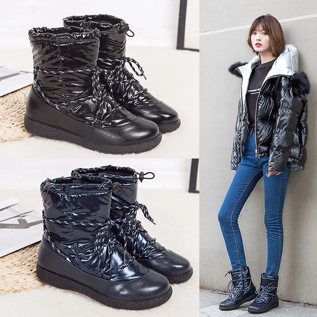 

Women Boots Waterproof Winter Shoes Women Snow Boots Platform Keep Warm Ankle Winter Boots With Thick Fur Heels Botas Mujer 2019