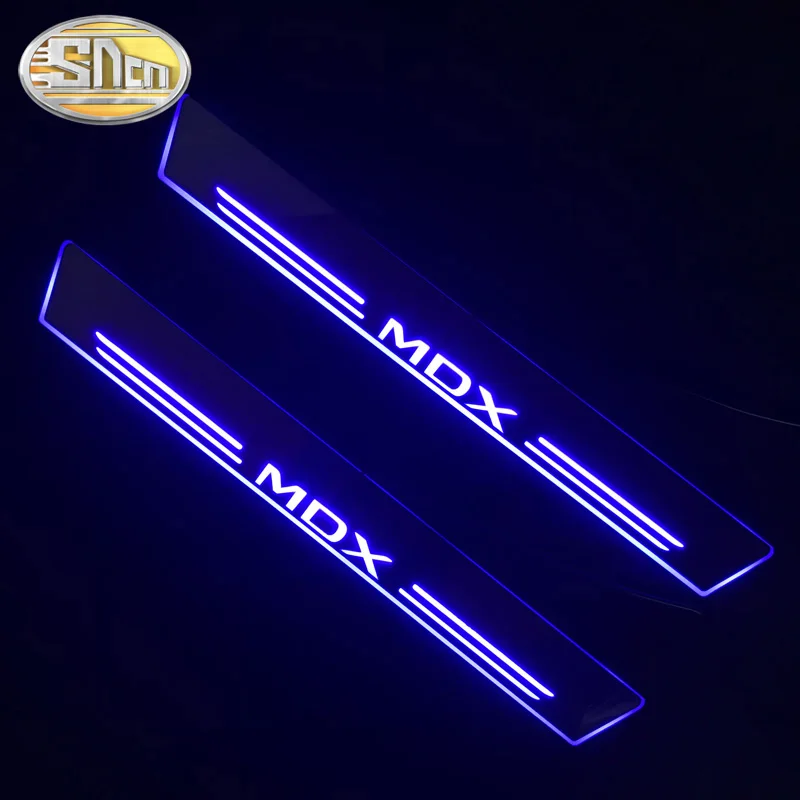 SNCN 4 шт. акриловый движущийся светодиодный приветственный автомобиль педаль накладка педаль порога дорожка светильник для Acura MDX