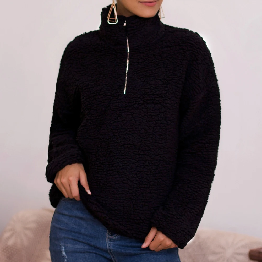 OEAK/Повседневная Женская куртка с отворотом из плюша свитер женские вязаные