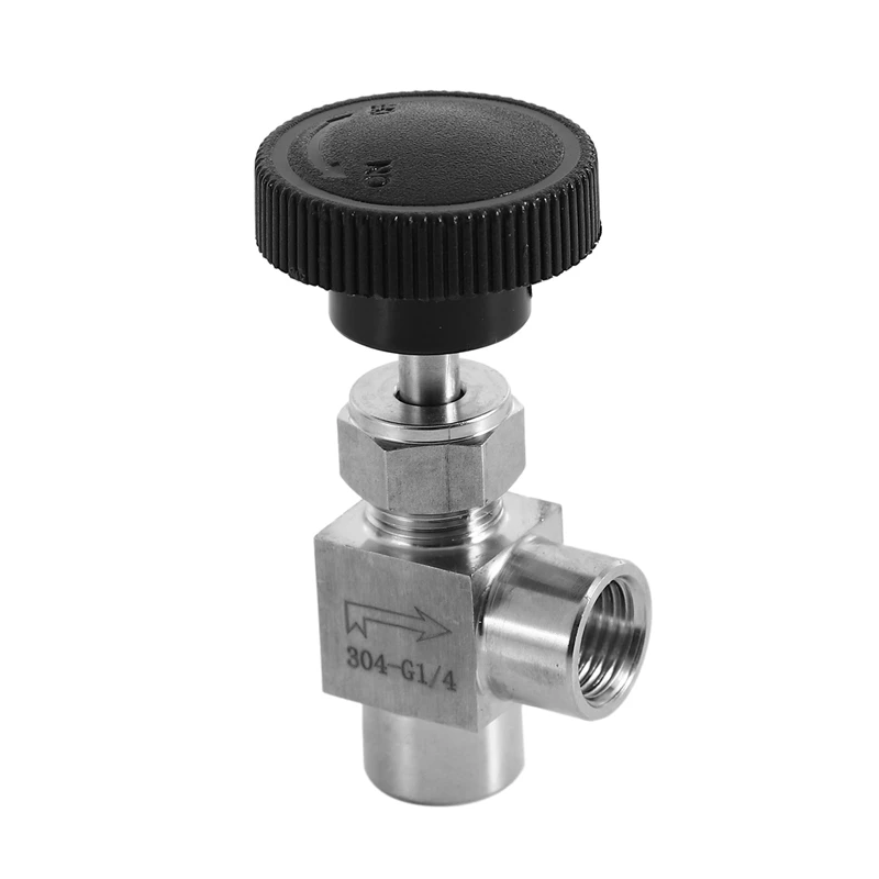 

Needle Valve Adjustable Needle Valve 1/4 Inch Right Angle Female Thread BSP SS304 for Water Gas Oil