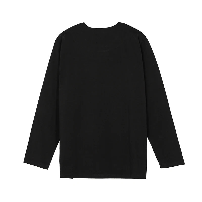 Мужские футболки с длинным рукавом большого размера плюс Топы простая черная