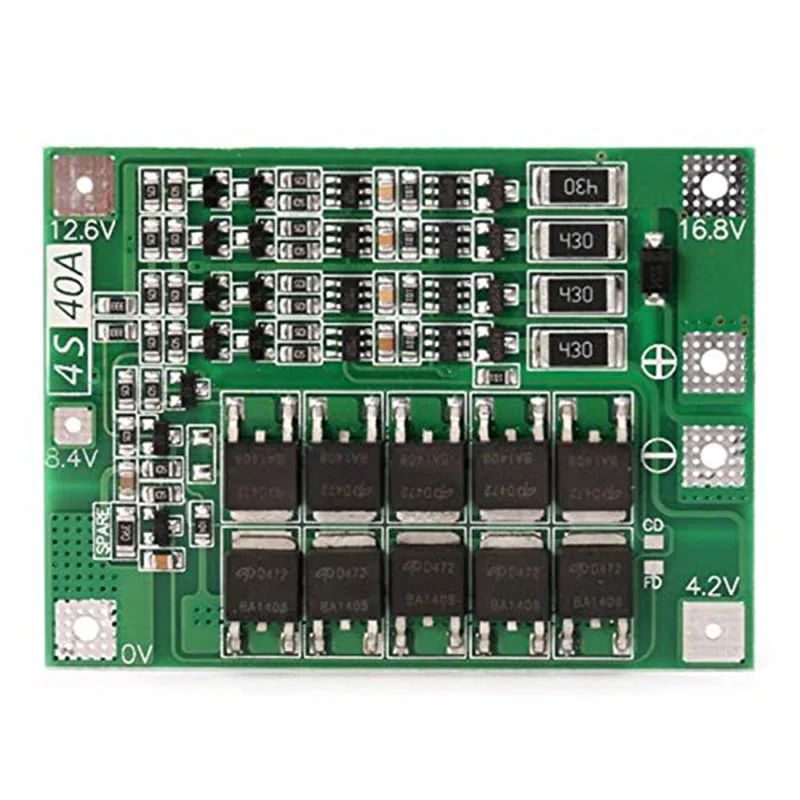 4S 40A литий ионная батарея 18650 зарядное устройство PCB плата защиты BMS с балансом для