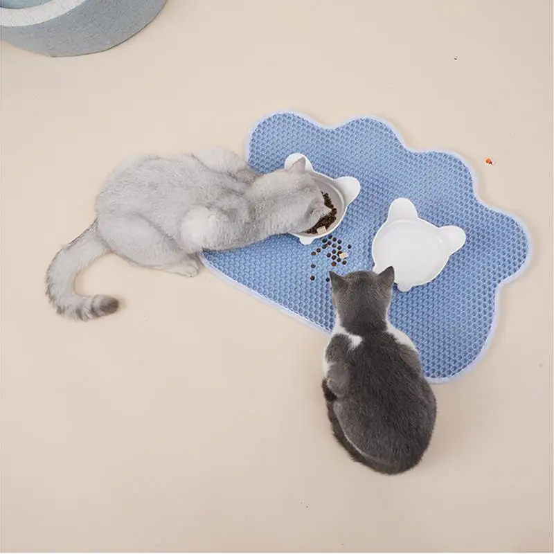 65*46cm Cat Litter Mat EVA Double Layer Foldable Waterproof Claw Feeding Clean Pad Bottom Non-slip For Pet Supplies | Дом и сад