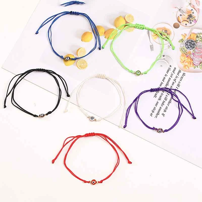 

Turkish Wishes Red Green Eyes Bracelet For Lover Couple pulseras Mujer New Fashion String Evil Eye Jewelry Accessories wholesale